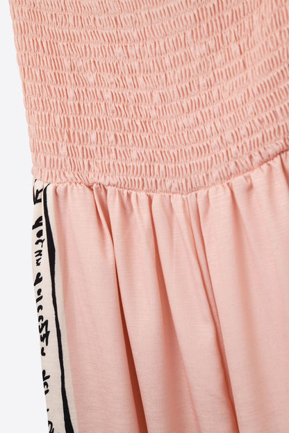 pink summer watercolor print jumpsuit