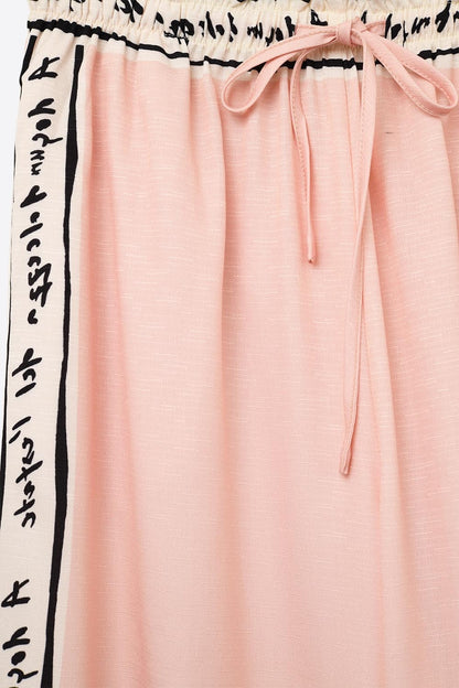 pink summer watercolor print Pants
