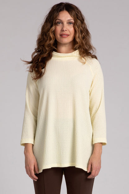 Popcorn Waffle Svelte Funnel Neck Tunic