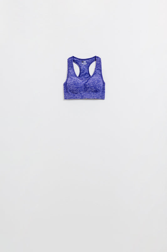 Q2 Purple Marl Seamless Sports Bra