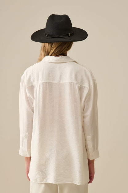 relaxed fit Shirt long Sleeves in white