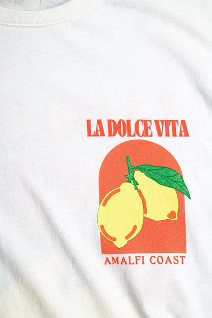 Relaxed Fit T-Shirt With La Dolce Vita Print in White