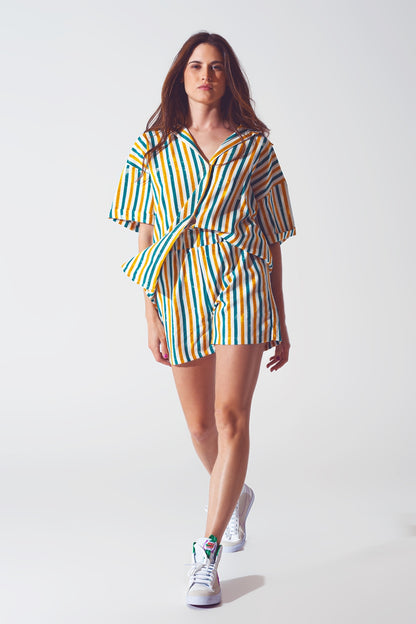 Relaxed shirt in green stripe