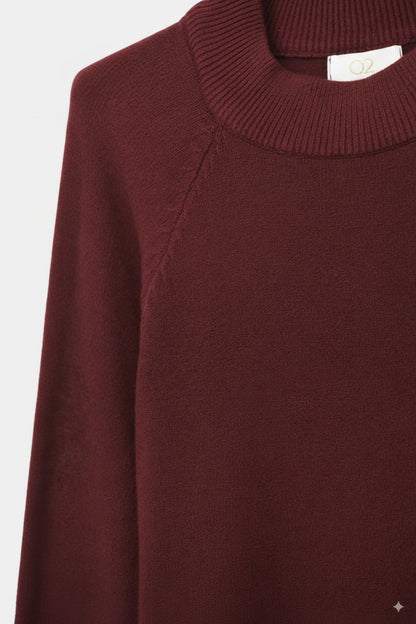 relaxed style burgundy jumper with balloon sleeves