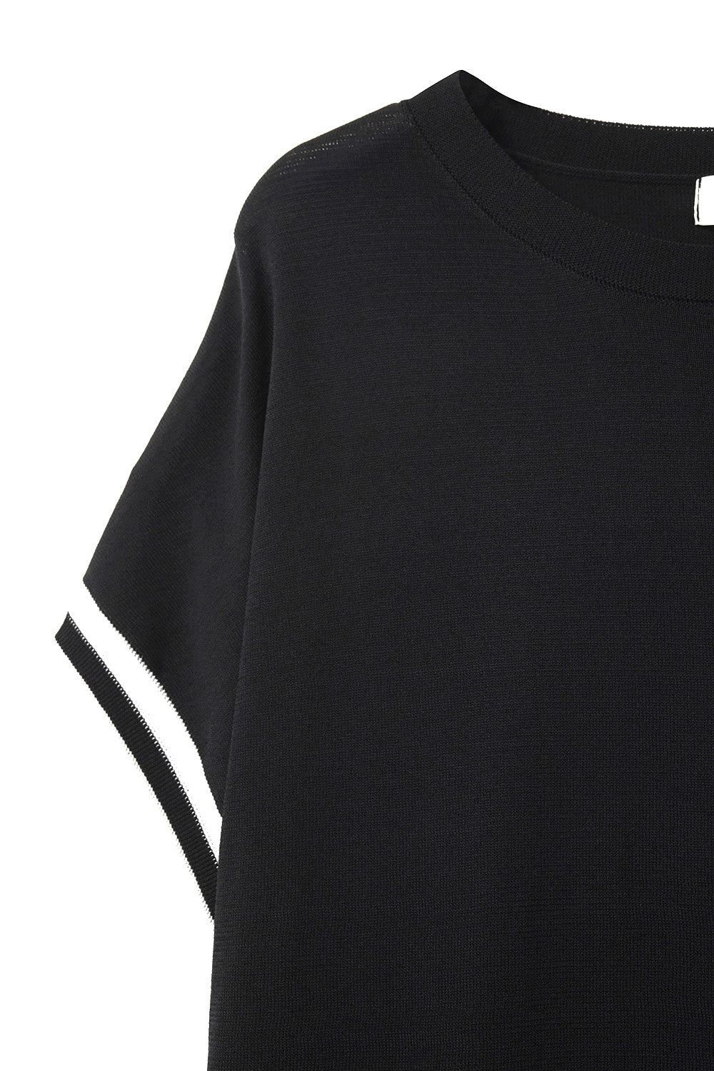relaxed Sweater In Black with white contrast detail