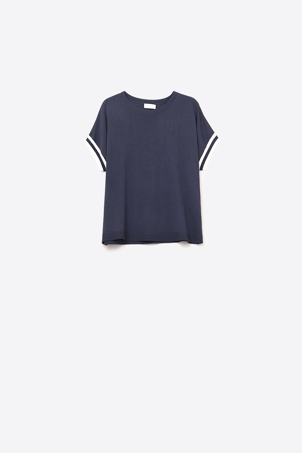 relaxed Sweater In navy with white contrast detail