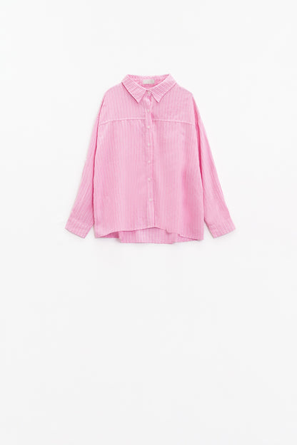 Relaxed Thin Stripe Shirt in Pink