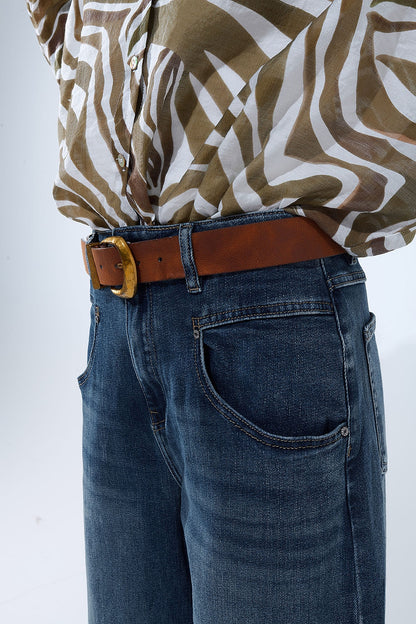 Relaxed WideLeg Vintage Wash Jeans