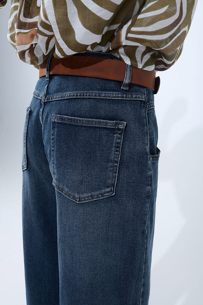 Relaxed WideLeg Vintage Wash Jeans