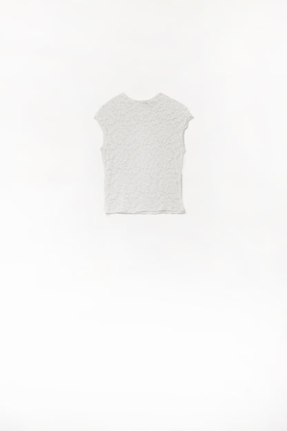Romantic Lace T-shirt With Sleeveless in White