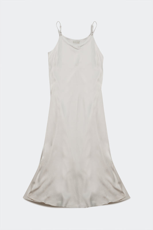 Q2 satin cowl neck cami maxi dress in cream