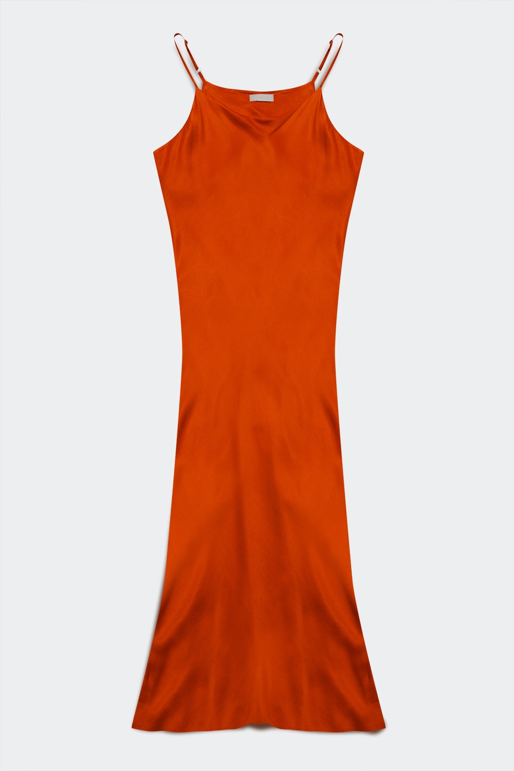Q2 satin cowl neck cami maxi dress in orange