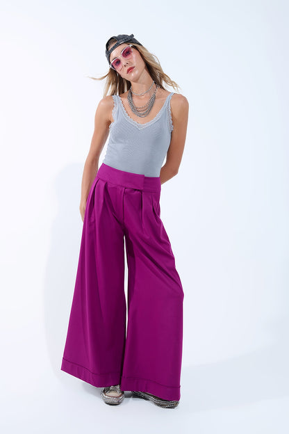 Scoop Neck Lace knitted Trim Tank Top in Grey