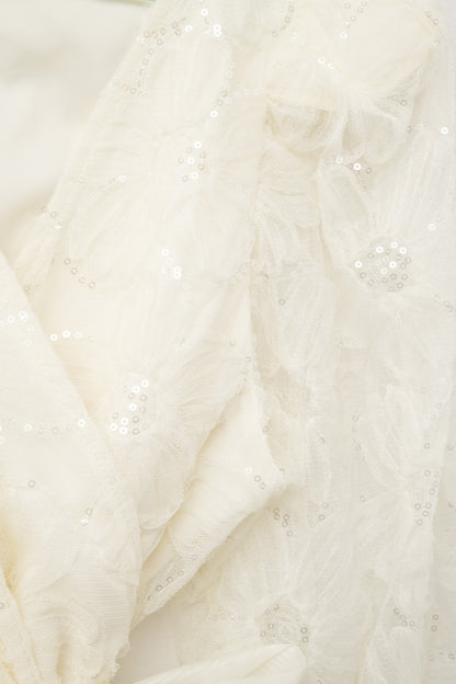 sequined lace wrap blouse