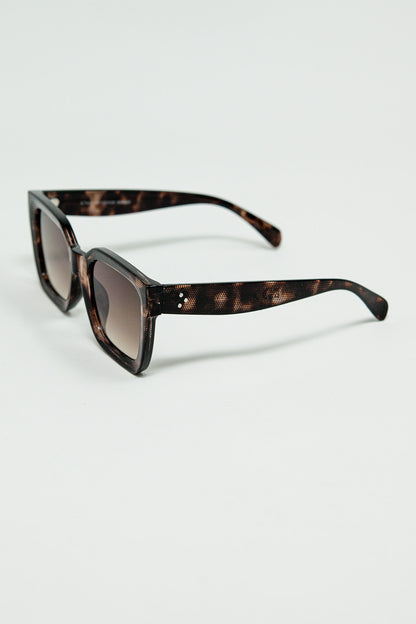 shaded brown Oversized square sunglasses