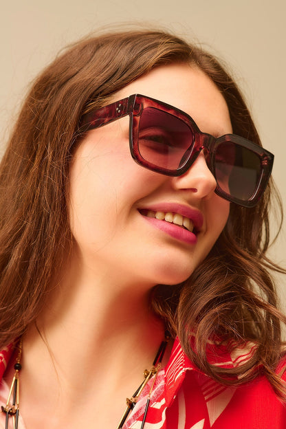 shaded brown Oversized square sunglasses