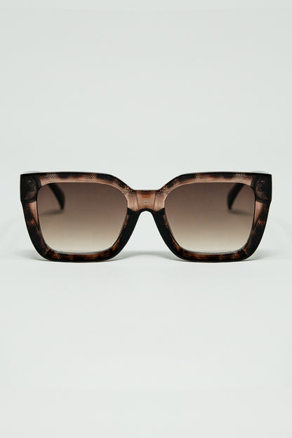 shaded brown Oversized square sunglasses