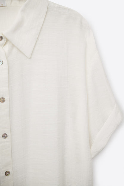 Short Sleeve Blouse in White