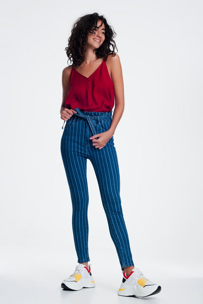 skinny jeans with pinstripe