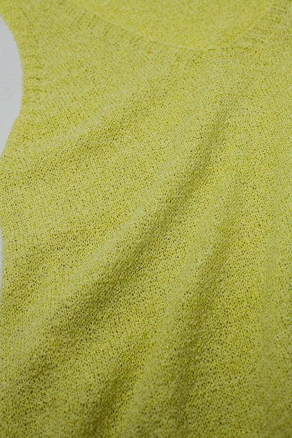 Sleeveless Maxi yellow Dress With Side Slit
