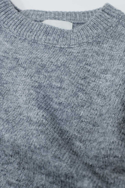 Soft knit grey jumper with balloon sleeves