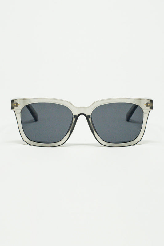 Q2 square bevel frame sunglasses in grey