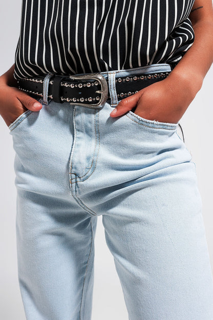 Straight leg jeans in vintage lightwash