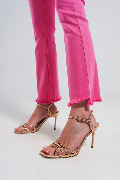 Straight Pants in fuchsia with wide ankles