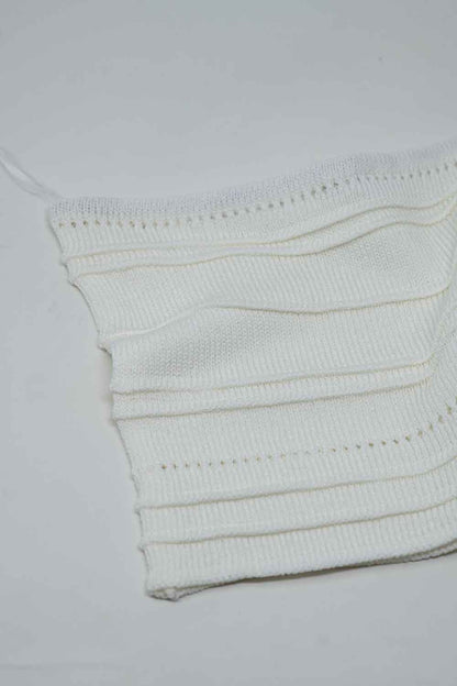 Strapless Knitted bodycon Top In White