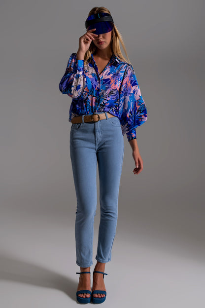 Stretch Cotton skinny jeans in blue