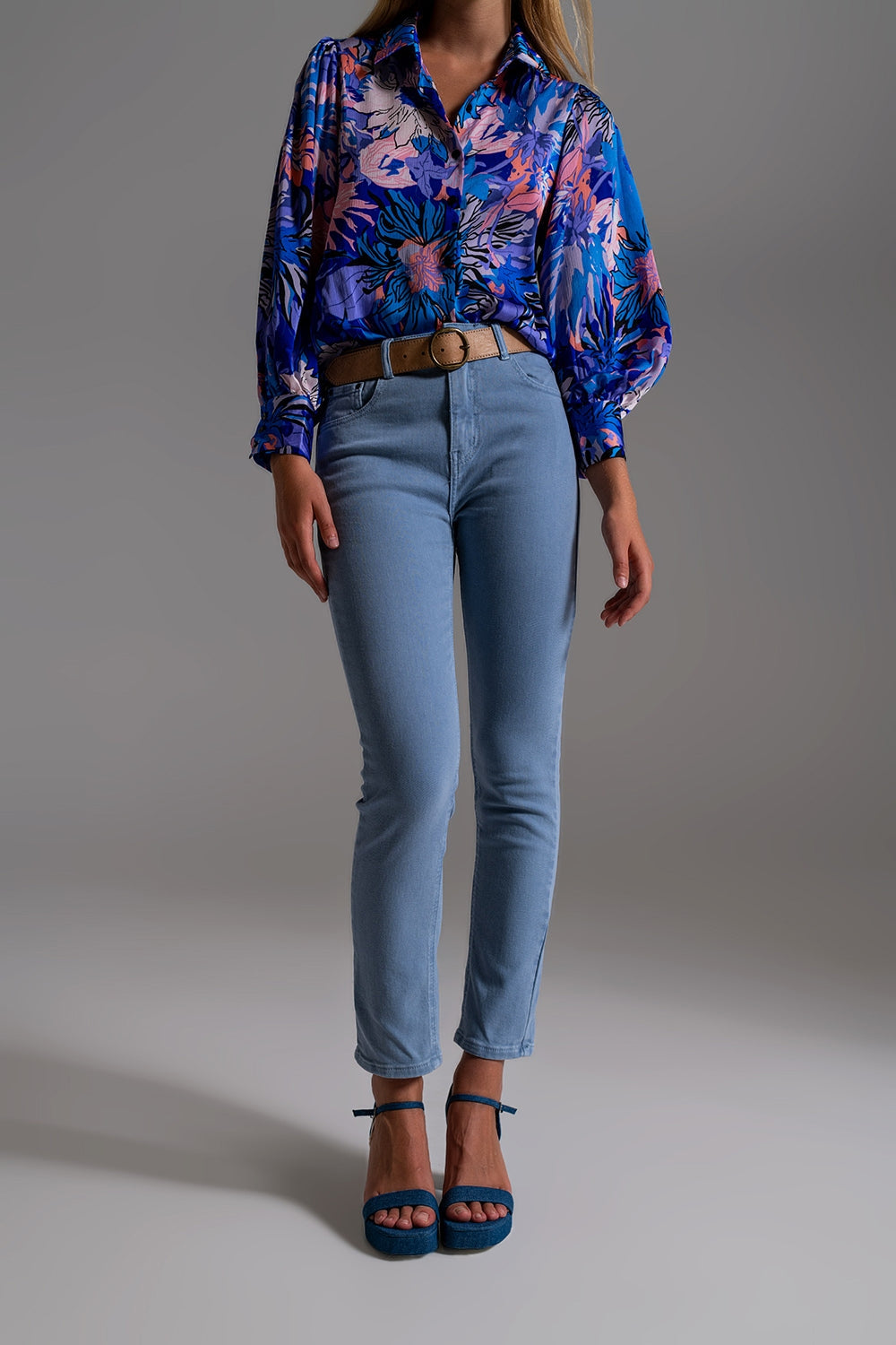 Stretch Cotton skinny jeans in blue