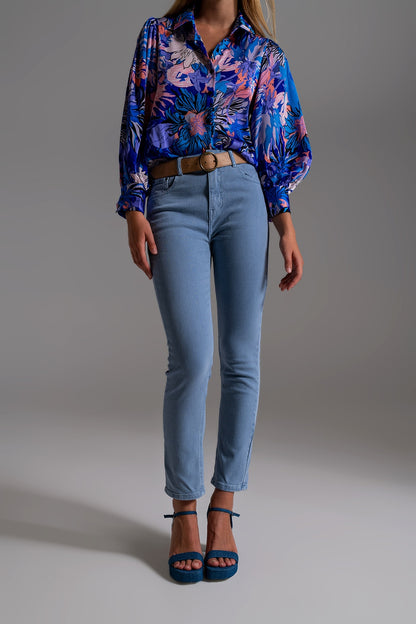 Stretch Cotton skinny jeans in blue