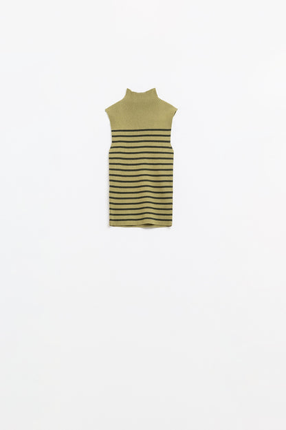 Striped Turtle sweater In Olive Green