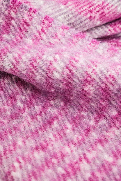 Stripy Chunky Scarf in Lilac and Purple
