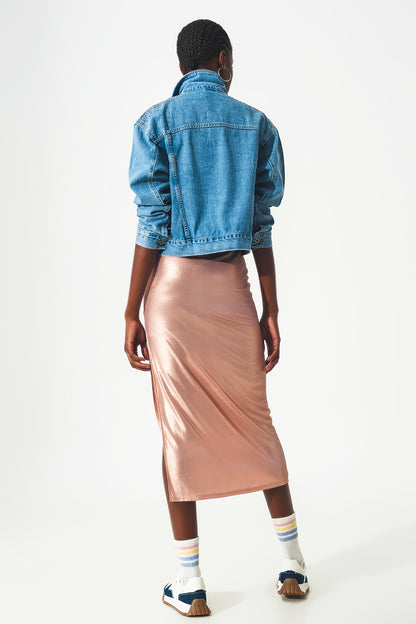 Studded denim jacket in blue