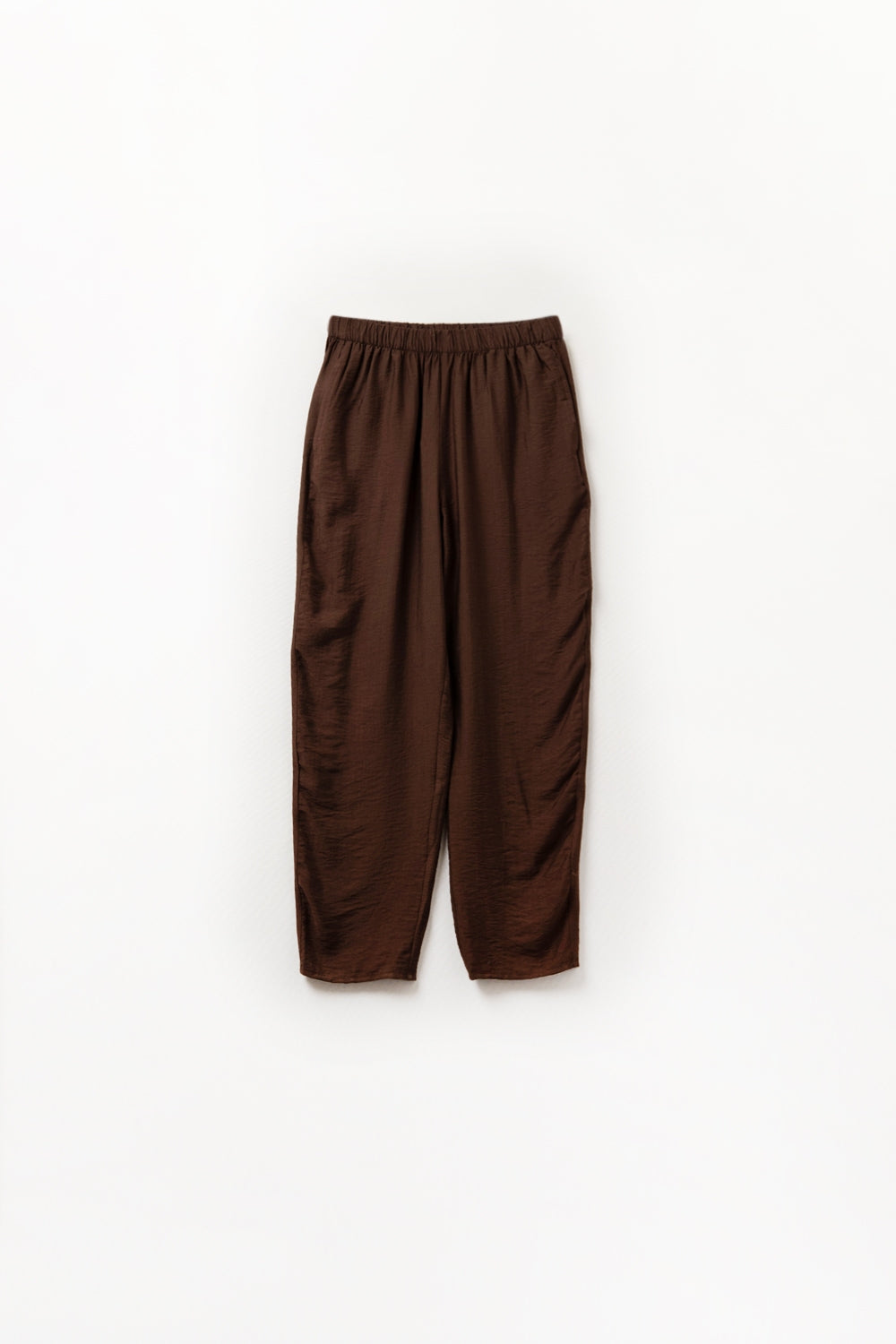 Summery Pants With Elastic Waist and Pockets In Brown