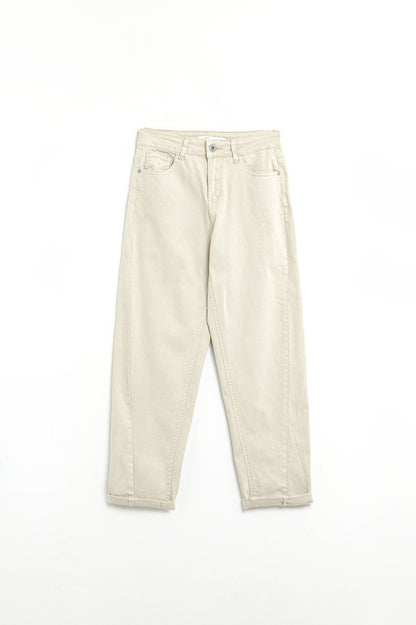 Super Comfy Stretch Straight Leg Pants In Beige