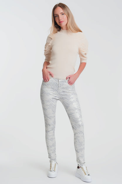 super skinny pants with stirrup in camo