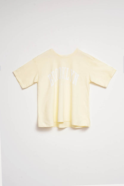 T-Shirt with Brooklyn District Text in yellow