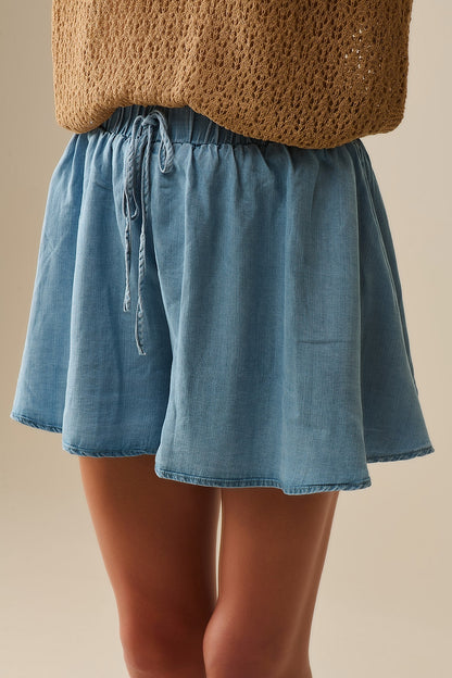 Tencel Flowy Shorts In Blue