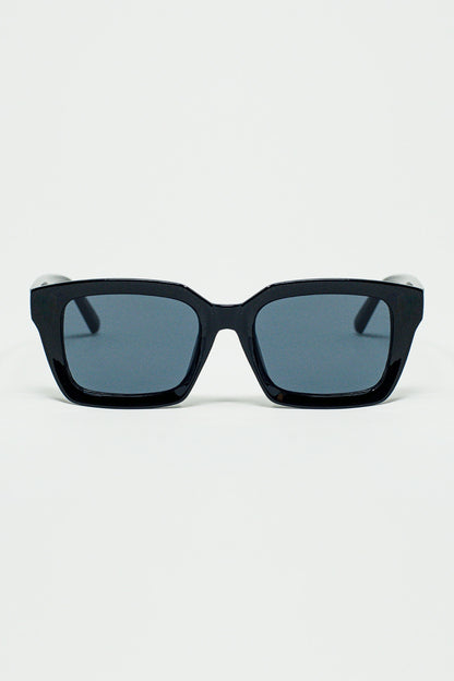 Q2 Thick Square Frame Sunglasses Chunky Retro