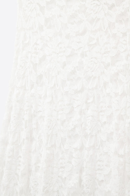 White Lace maxi Skirt With Floral design