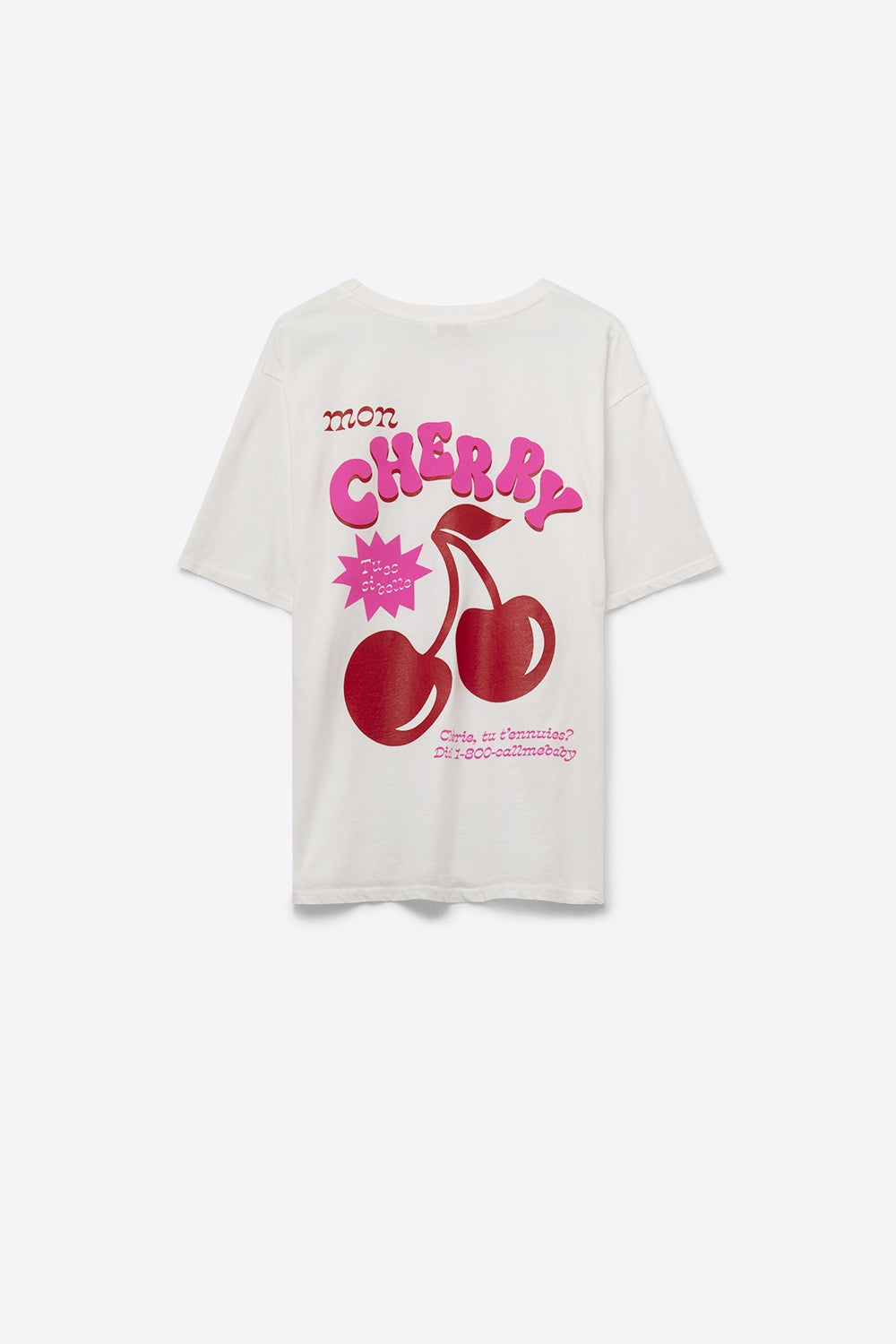 White T-shirt with Cherry in logo and letters