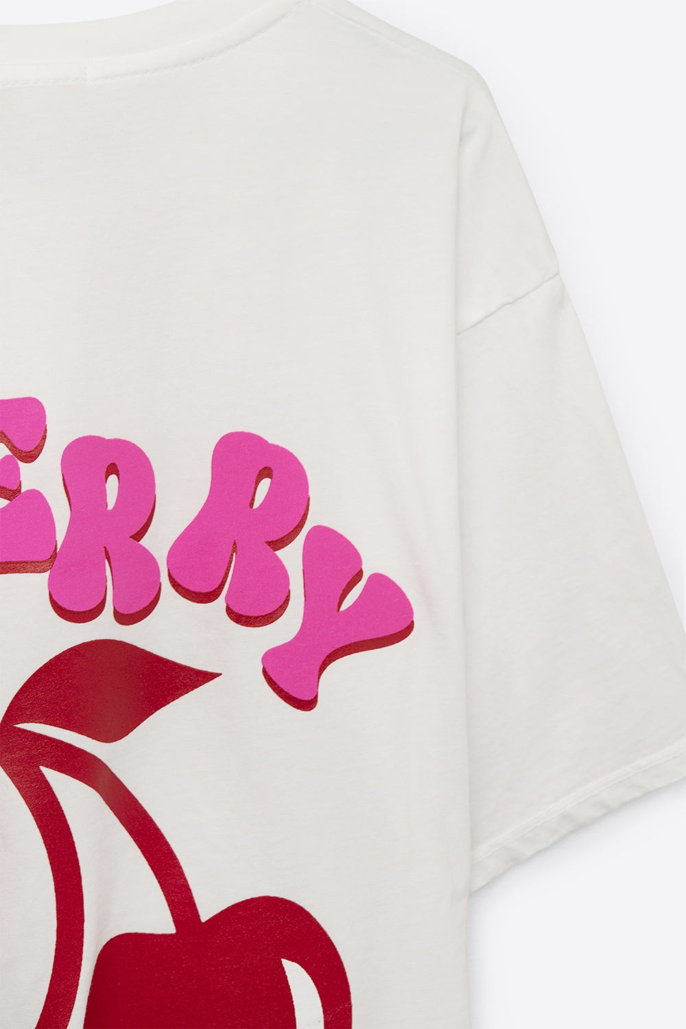 White T-shirt with Cherry in logo and letters