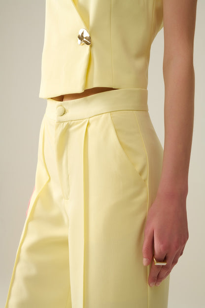 Wide Leg tailored pants In Yellow