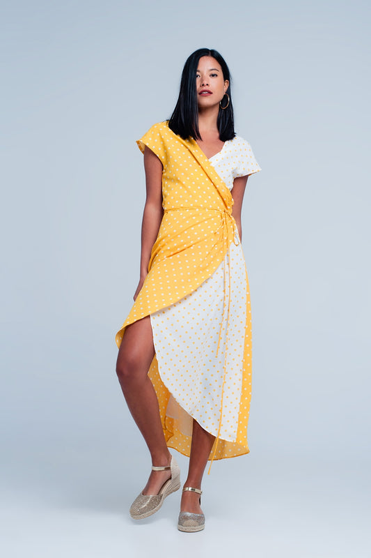Q2 Yellow dress with polka dots