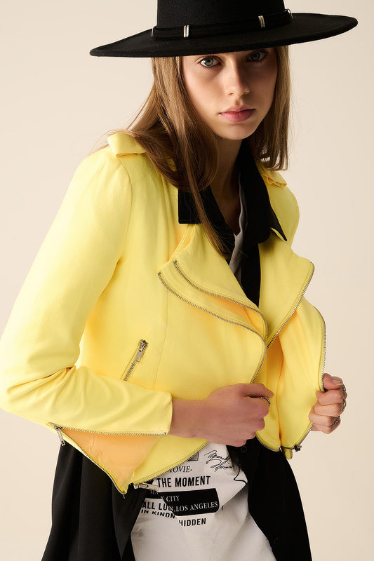Q2 Yellow Jacket with Zipper Details